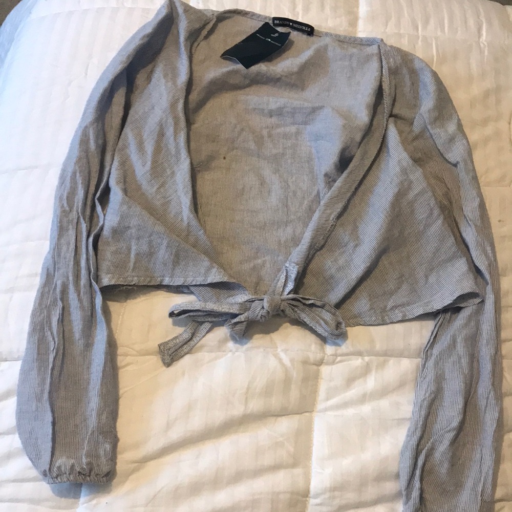 White and blue brandy Melville top